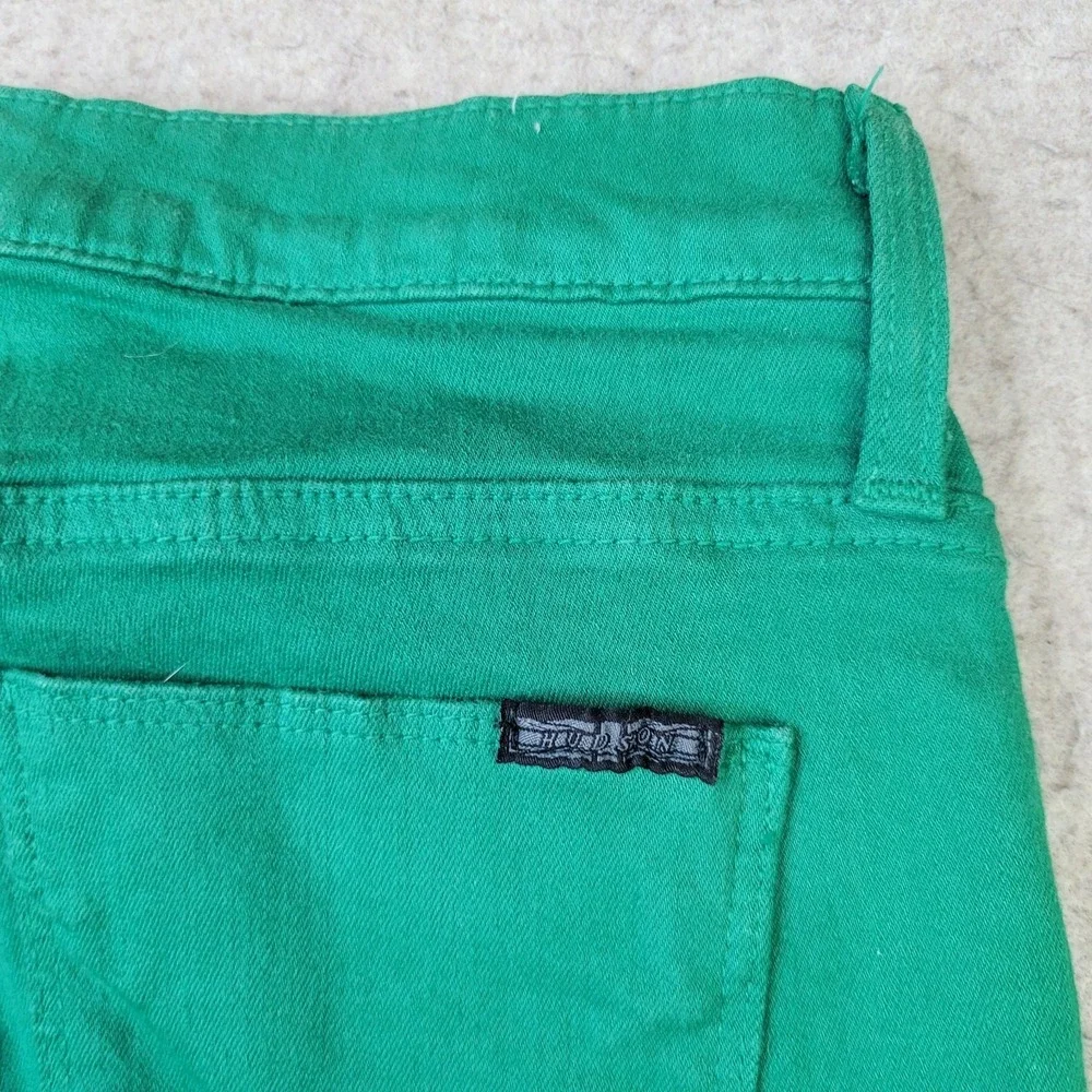 Hudson Nico Women's Size 28 Green Denim Midrise Super Skinny Jeans St Pattys Day
